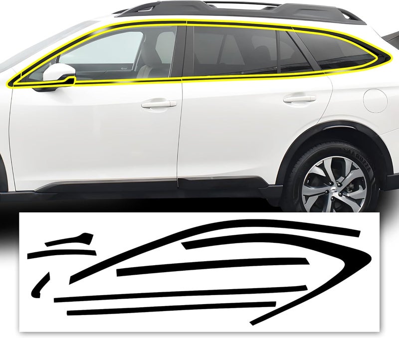 BOGAR TECH DESIGNS غطاء حواف النوافذ الجانبية بالكروم متوافق مع سوبارو أوتباك 2020-2025، أسود لامع - Image 1